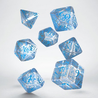 Q Workshop - Elvish Translucent & Blue Dice Set 7