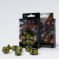 Q Workshop - Dragon Black & Yellow Dice Set 7