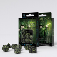 Q Workshop - Elvish Black & Glow-In-The-Dark Dice Set 7