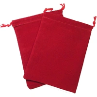 Dice Bag Suedecloth Small Red