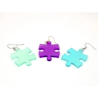 Chessex Earrings Borealis Puzzle Piece Pair (Assorted Dice Colors)