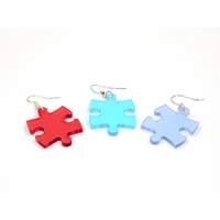 Chessex Earrings Translucent Puzzle Piece Pair (Assorted Dice Colors)