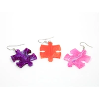 Chessex Earrings Vortex Puzzle Piece Pair (Assorted Dice Colors)