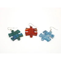 Chessex Earrings Lustrous Puzzle Piece Pair (Assorted Dice Colors)