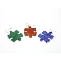 Chessex Earrings Scarab Puzzle Piece Pair (Assorted Dice Colors)