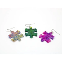 Chessex Earrings Festive Puzzle Piece Pair (Assorted Dice Colors)