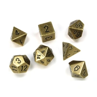 Chessex D7-Die Set Metal Polyhedral Old Brass 7-Die Set