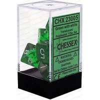 Chessex D7-Die Set Translucent Polyhedral Green/white