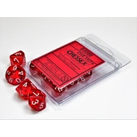 Chessex D10 DiceTranslucent Red/white Set of Ten d10s