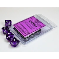 Chessex D10 DiceTranslucent Purple/white Set of Ten d10s