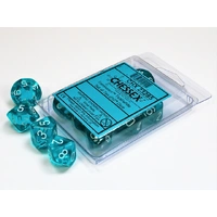 Chessex D10 DiceTranslucent Teal/white Set of Ten d10s