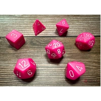 Chessex D7-Die Set Opaque Polyhedral Pink/white 7-Die Set