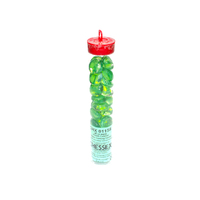 CHX 01158L Large Catseye Green Glass Stones Tube