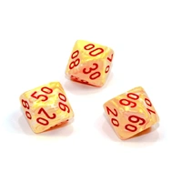 Chessex Tens 10 Dice Festive Polyhedral Sunburst w/red Tens 10