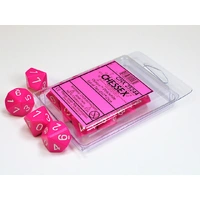 Chessex D10 DiceOpaque Pink/white Set of Ten d10s