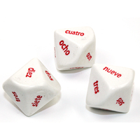 CHX KOP13695 d10 Spanish Word Numbers White/red