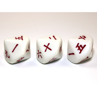 CHX KOP13680 d10 Chinese Numbers 1-10 White/red