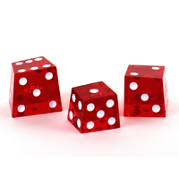 CHX KOP07009 25mm Crooked Dice Transparent red w/white