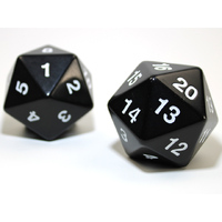 CHX KOP11676 55mm Jumbo d20 Opaque Black w/white countdown die