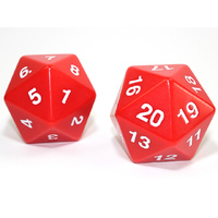 CHX KOP11677 55mm Jumbo d20 Opaque Red w/white countdown die