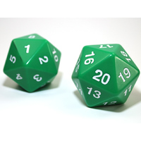 CHX KOP12107 55mm Jumbo d20 Opaque Green/white countdown die