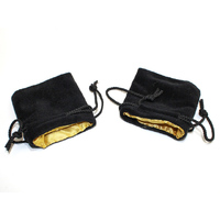 CHX KOP09913 3.75" X 4" Velvet Bag Black w/gold