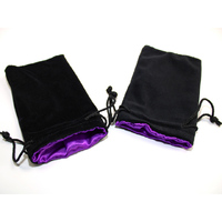 CHX KOP09918 5" X 8" Velvet Bag Black w/purple