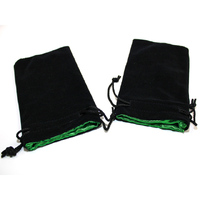 CHX KOP18275 5" x 8" Velvet Bag Green inside/Black outside