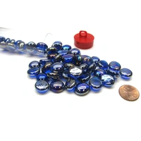 Gaming Stones Crystal Dark Blue Iridized Glass Stones (Qty 23-27) in 4" Tube