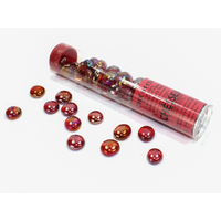 CHX 01174 Iridized Red Glass Stones Tube