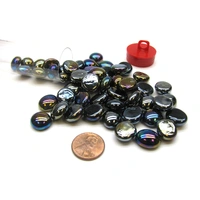 Gaming Stones Black Opal Iridized Glass Stones (Qty 40) in 5 1/2" Tube