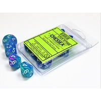 Chessex D10 DiceFestive Waterlily/white Set of Ten d10s