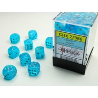 Chessex D6 DiceLuminary 12mm d6 Sky/silver Dice Block (36 dice)