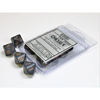 Chessex D10 DiceOpaque Dark Grey/copper Set of Ten d10s