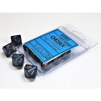 Chessex D10 DiceOpaque Dusty Blue/copper Set of Ten d10s