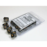 Chessex D10 DiceOpaque Black/gold Set of Ten d10s