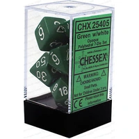 Chessex D7-Die Set  Opaque Polyhedral Green/white 7-Die Set