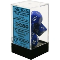 Chessex D7-Die Set  Opaque Polyhedral Blue/white 7-Die Set