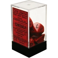 D7-Die Set Dice Opaque Polyhedral Red/Black (7 Dice in Display)