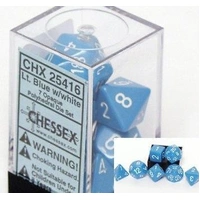 Chessex D7-Die Set  Opaque Polyhedral Light Blue/white 7-Die Set