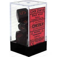 Chessex D7-Die Set  Opaque Polyhedral Black/red 7-Die Set