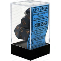 D7-Die Set Dice Opaque Polyhedral Dusty Blue/Copper (7 Dice in Display)