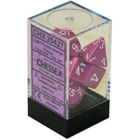 D7-Die Set Dice Opaque Polyhedral Light Purple/White (7 Dice in Display)