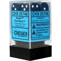 Chessex D6 Speckled 16mm d6 Stealth Dice Block (12 dice)