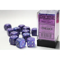 Chessex D6 DiceSpeckled 16mm d6 Silver Tetra Dice Block (12 dice)