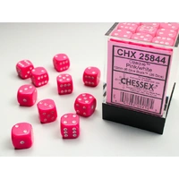 Chessex D6 DiceOpaque 12mm d6 Pink/white Dice Block (36 dice)