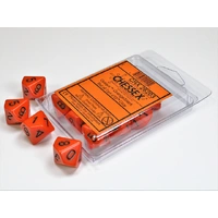 Chessex D10 DiceOpaque Orange/black Set of Ten d10s