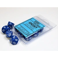 Chessex D10 DiceOpaque Blue/white Set of Ten d10s