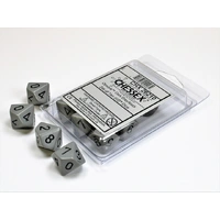 Chessex D10 DiceOpaque Dark Grey/black Set of Ten d10s