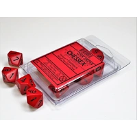 Chessex D10 DiceOpaque Red/black Set of Ten d10s